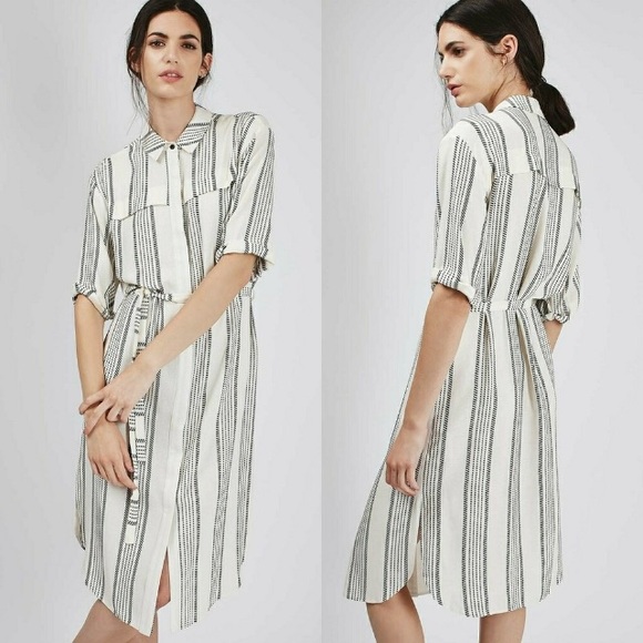 🌟 3 for $12 • TOPSHOP • rare• striped button down shirt dress - Picture 3 of 16